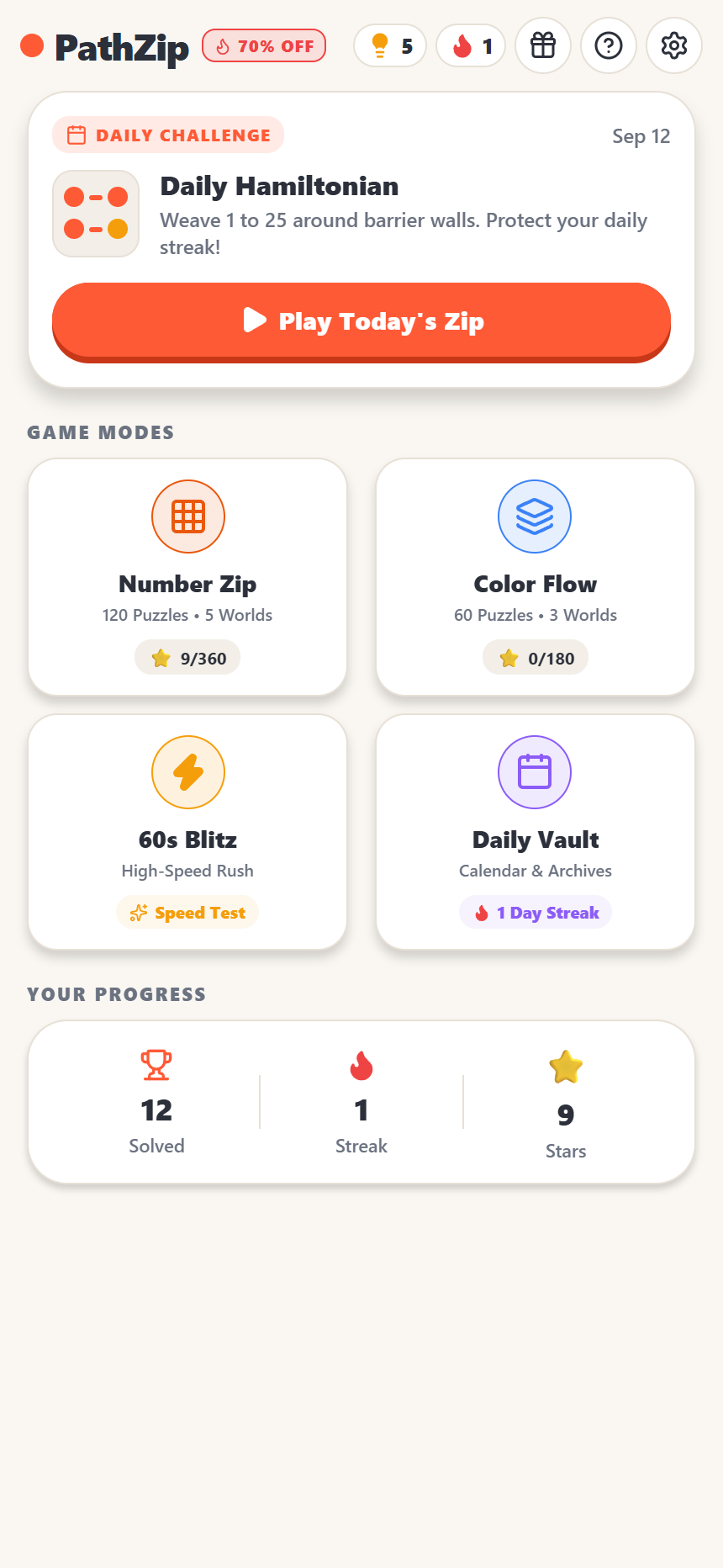 PathZip Gameplay Screen
